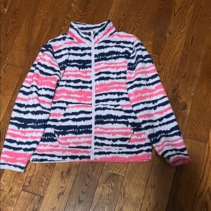 Eddie Bauer Kids Puffer Jacket - Pink and Navy Stripes